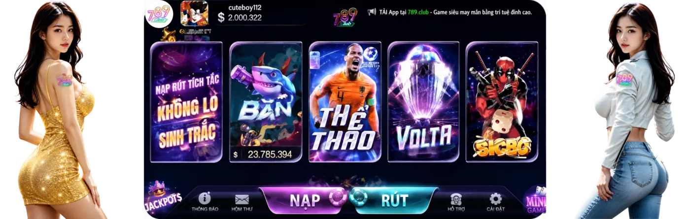 Banner 789Club với các trò chơi giải trí trực tuyến nổi bật